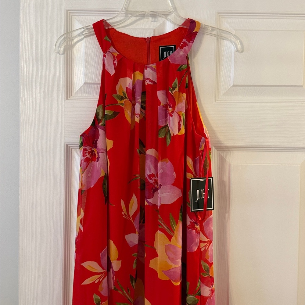 JH Floral Multicolor Summer Dress size 8 length 37” bust 32” brand new - Picture 2 of 9